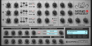 MonoGrizzly 2 – Bass Synthesizer - GUI Grey