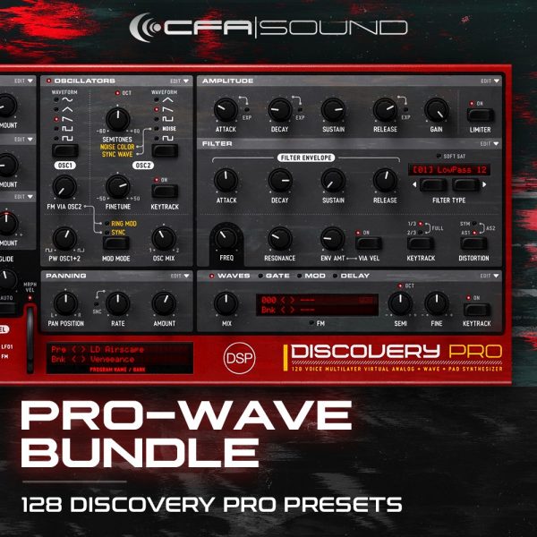 collection of 128 discovery pro patches and 100 waveforms for discodsp synthesizer