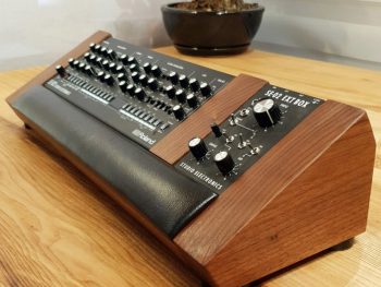custom wood panels and stands for synthesizer and music production gear