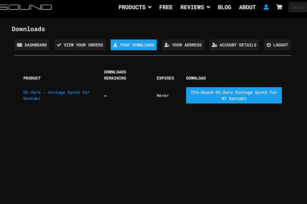 display of how to access the downloads of purchased products