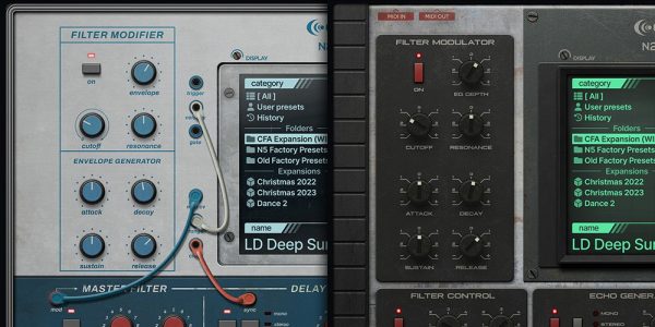 custom ui design inspiried by vintage analog synths